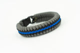Wide Paracord Fishtail Bracelet (Grey / Blue / Black)