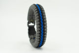 Wide Paracord Fishtail Bracelet (Grey / Blue / Black)