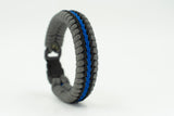 Wide Paracord Fishtail Bracelet (Grey / Blue / Black)