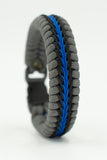 Wide Paracord Fishtail Bracelet (Grey / Blue / Black)