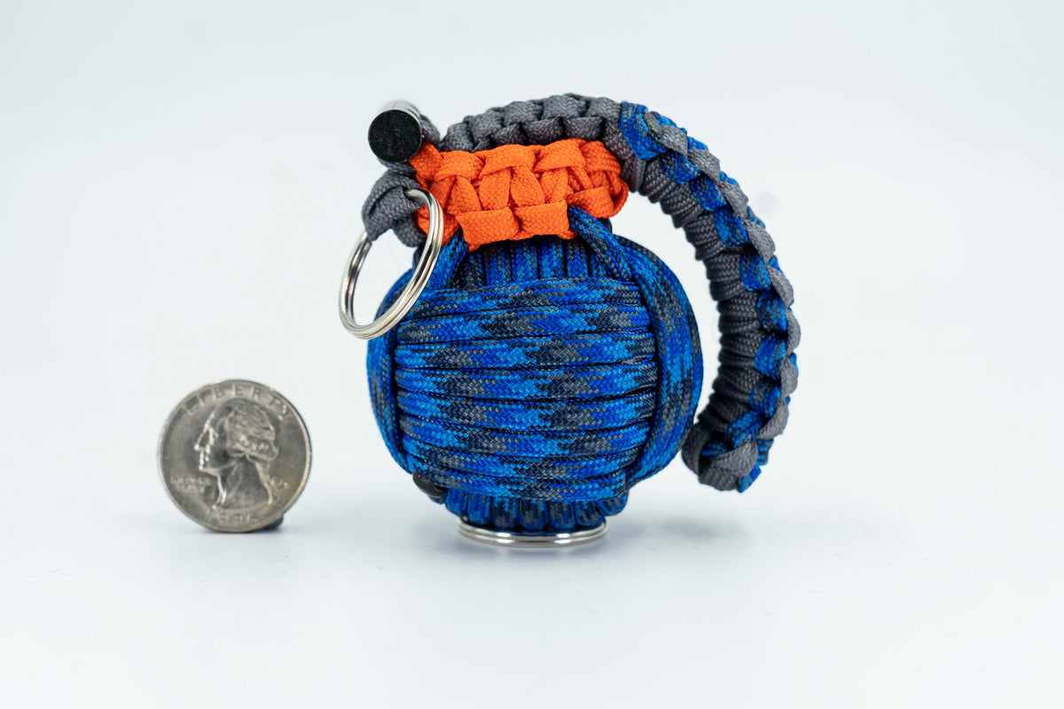 Bug Out Frag Mini Keyfob (Denim/Orange/Grey) – Surf City Paracord