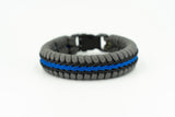 Wide Paracord Fishtail Bracelet (Grey / Blue / Black)
