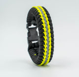 Turnout Gear Wide Stitched Fishtail Paracord Bracelet (Black)