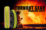 Turnout Gear Wide Stitched Fishtail Paracord Bracelet (Black)