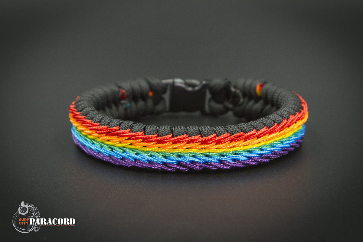 Rainbow Stitched Fishtail Paracord Bracelet – Surf City Paracord,