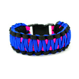 King Cobra Paracord Survival Bracelet (Electric Blue, Black and Hot Pink)