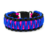 King Cobra Paracord Survival Bracelet (Electric Blue, Black and Hot Pink)