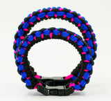 King Cobra Paracord Survival Bracelet (Electric Blue, Black and Hot Pink)