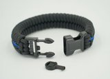 Deluxe Thin Blue Line Paracord Fishtail Bracelet with Back Up Handcuff Key