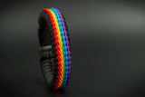 Wide Rainbow Stitched Fishtail Paracord Bracelet