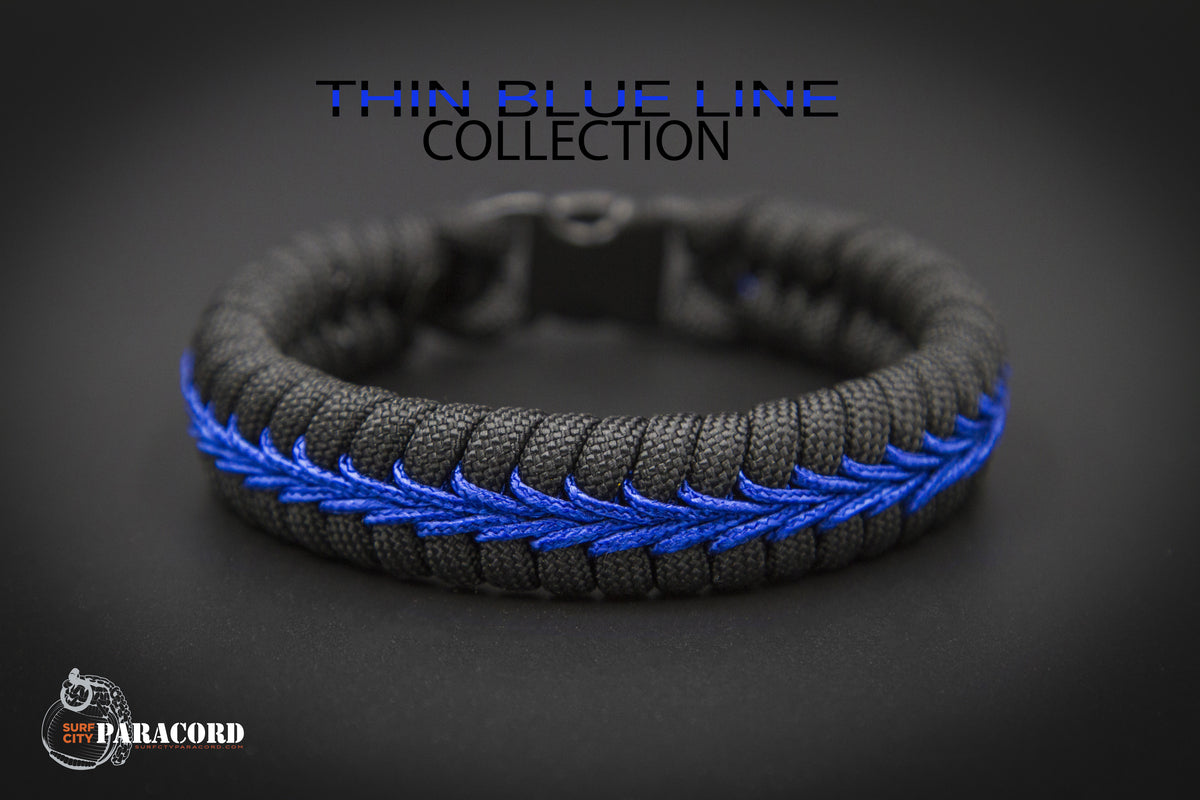 Thin blue line flag bracelet top