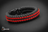 Wide Stitched Fishtail Paracord Bracelet (Blackbird)