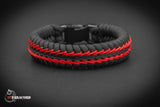 Wide Stitched Fishtail Paracord Bracelet (Blackbird)