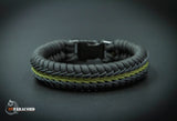 Wide Stitched Fishtail Paracord Bracelet (Black Olive)