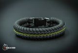 Wide Stitched Fishtail Paracord Bracelet (Black Olive)