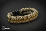 Wide Stitched Fishtail Paracord Bracelet (Desert Camo / Brown / Coyote)