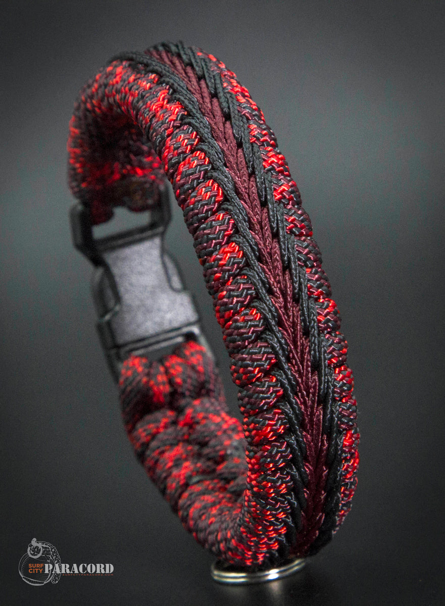 Red and black paracord bracelet shop
