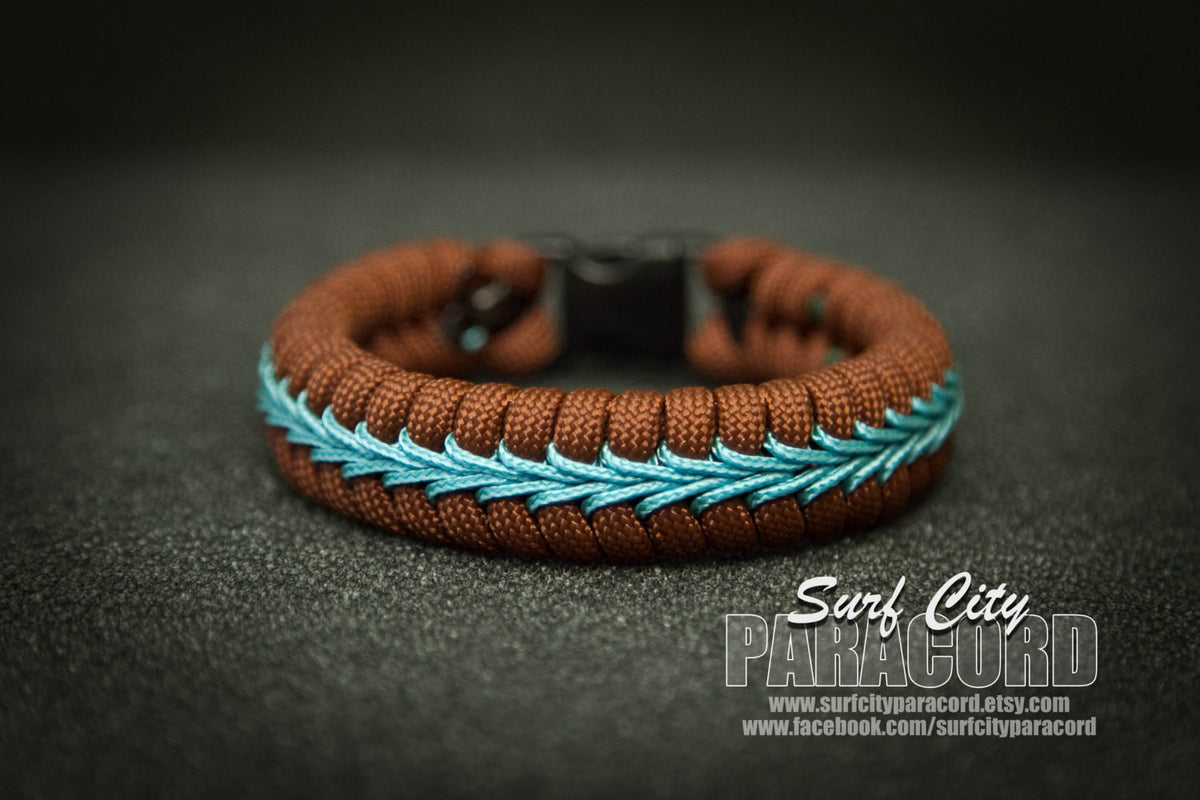 Custom Stitched Fishtail Paracord Bracelet (Solid Colors) 8