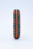 Wide Stitched Fishtail Paracord Bracelet (Decoy / Hunter Green / Burnt Orange)
