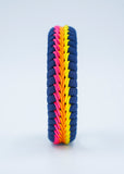 Wide Stitched Fishtail Paracord Bracelet (Navy Blue / Pink / Orange / Yellow)