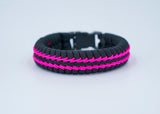 Wide Paracord Fishtail Bracelet - Pink v2