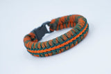 Wide Stitched Fishtail Paracord Bracelet (Decoy / Hunter Green / Burnt Orange)