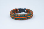 Wide Stitched Fishtail Paracord Bracelet (Decoy / Hunter Green / Burnt Orange)