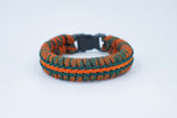 Wide Stitched Fishtail Paracord Bracelet (Decoy / Hunter Green / Burnt Orange)