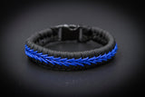 Slim Thin Blue Line paracord bracelet detail