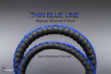 Thin Blue Line Stitched Fishtail bracelet size comparison