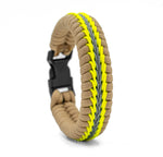 Turnout Gear Wide Stitched Fishtail Paracord Bracelet (Beige)