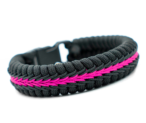 Wide Paracord Fishtail Bracelet - Pink – Surf City Paracord, Inc.