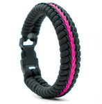 Wide Paracord Fishtail Bracelet - Pink