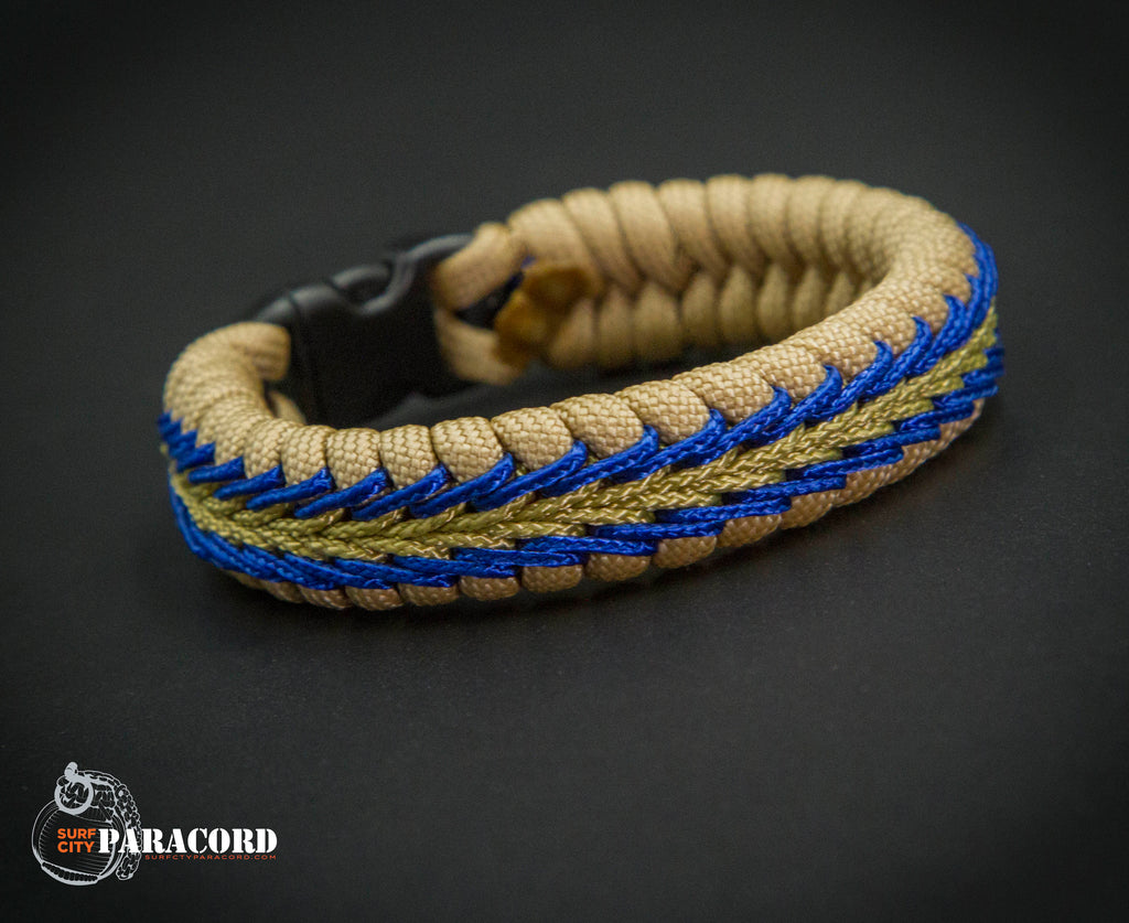 Wide Stitched Fishtail Paracord Bracelet (California Highway Patrol) – Surf  City Paracord, Inc., Paracord