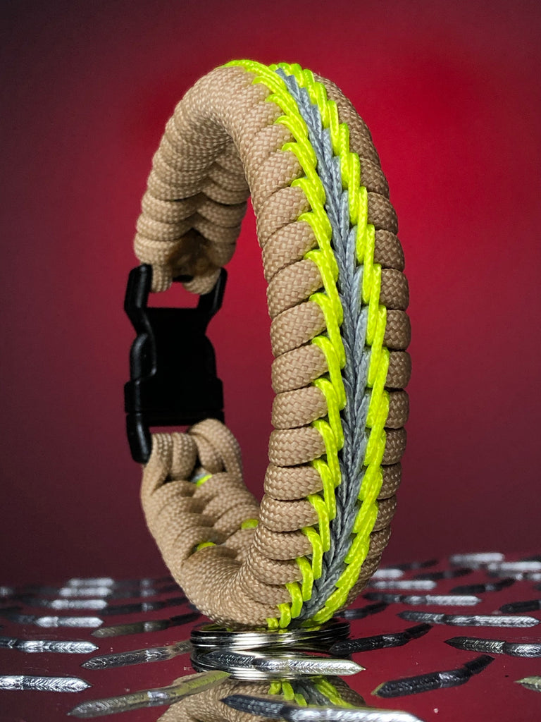Wide Stitched Fishtail Paracord Bracelet (Turnout Gear) – Surf City Paracord,  Inc.
