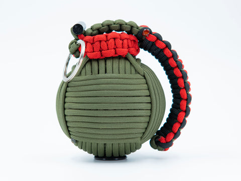 Bug Out Frag Pro Paracord Survival Kit (Olive Drab and Red)