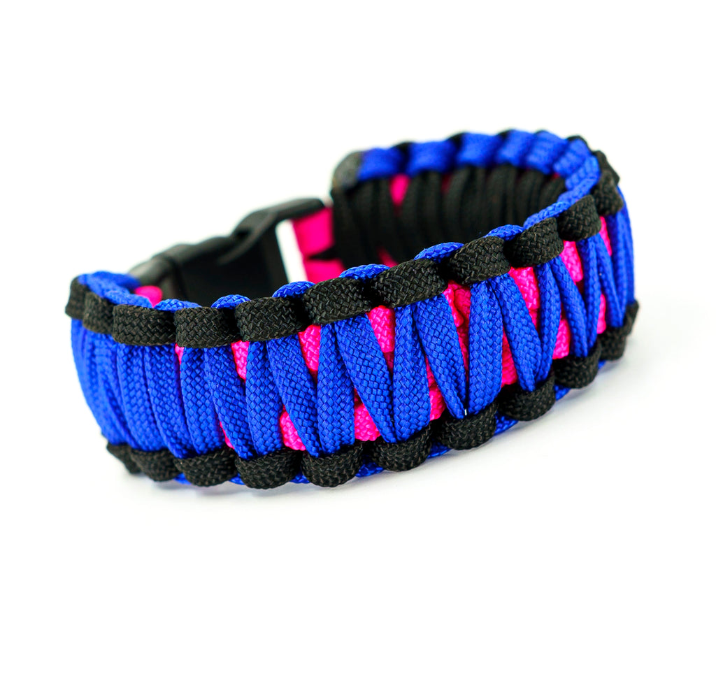 King Cobra Paracord Survival Bracelet (Electric Blue, Black Pi – Surf City Paracord, Inc.