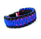 King Cobra Paracord Survival Bracelet (Electric Blue, Black and Hot Pink)