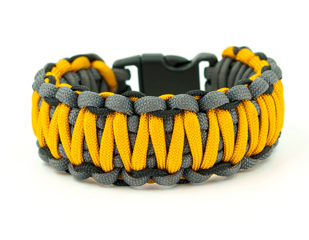 King Cobra Paracord Survival Bracelet (Goldenrod / Gray / Black) – Surf City