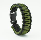 King Cobra Paracord Survival Bracelet (Olive Drab / Black)
