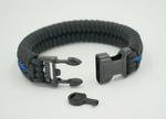 Deluxe Thin Blue Line Paracord Fishtail Bracelet with Back Up Handcuff Key