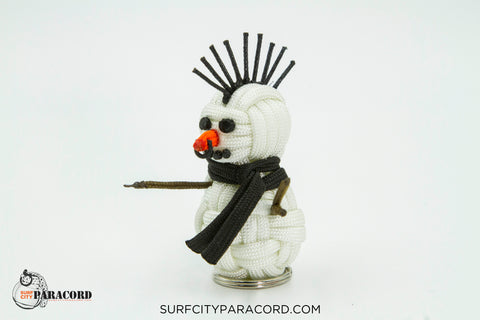 Handmade Paracord Snowman Christmas Ornament (Snow Punk)