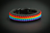 Wide Rainbow Stitched Fishtail Paracord Bracelet
