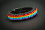 Wide Rainbow Stitched Fishtail Paracord Bracelet