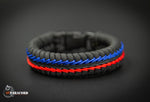 Wide Stitched Fishtail Paracord Bracelet (Police / Fire)