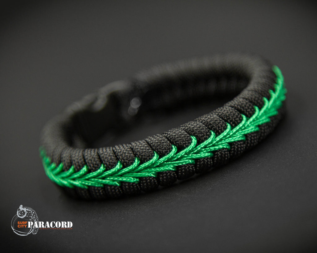 Thin Line Series Stitched Fishtail Paracord Bracelet (Federal Officer / Park Ranger) 7.50