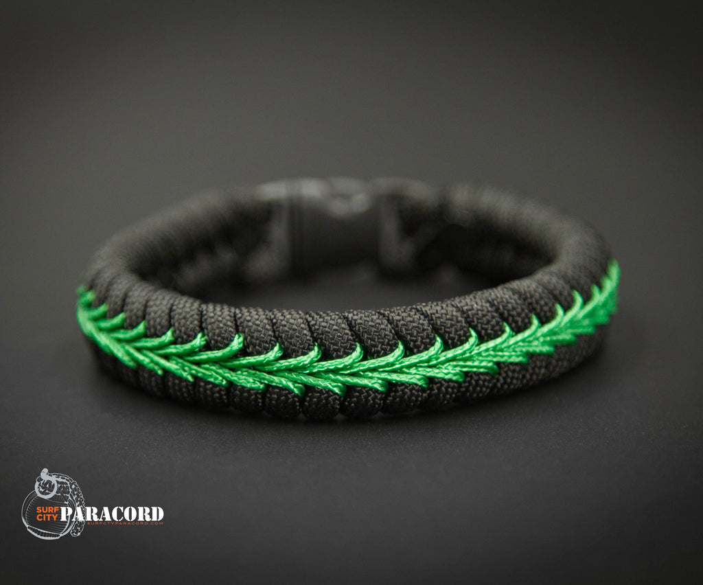 Thin Line Series Stitched Fishtail Paracord Bracelet (Federal Officer / Park Ranger) 7.50