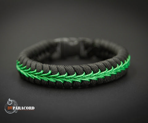 Thin Line Series Stitched Fishtail Paracord Bracelet (Federal