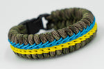 Wide Stitched Fishtail Paracord Bracelet (Ukraine Camo)