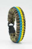 Wide Stitched Fishtail Paracord Bracelet (Ukraine Camo)